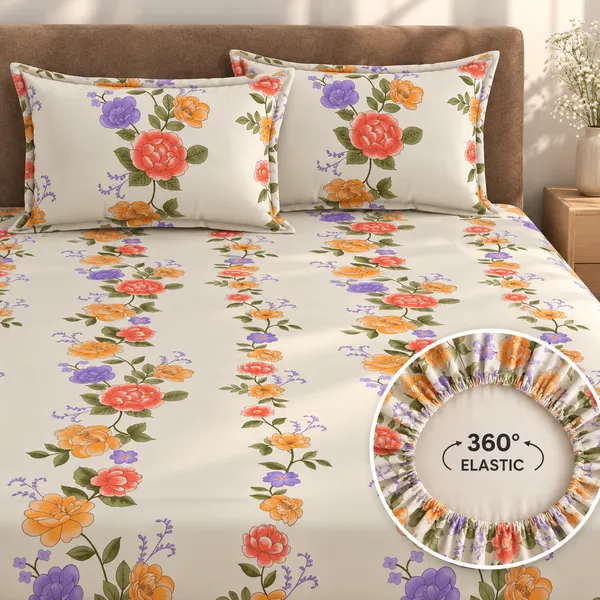 Fabric_Floral_Print_Elastic_Fitted_Bedsheet