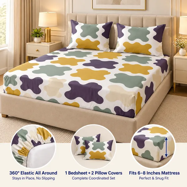 Pebble_Pop_|_1_Bedsheet_+_2_Pillow_Covers_|_360°_Elastic_Fitted