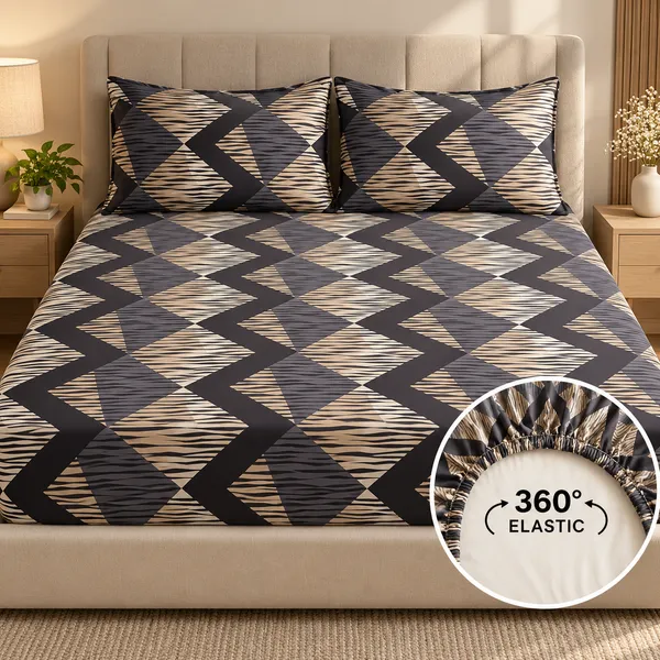 Black_Geometric_Print_360_Elastic_Fitted_Bedsheet