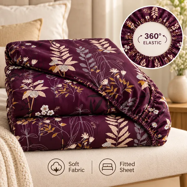 Soft_Fabric_Floral_Print_Fitted_Bedsheet_Set