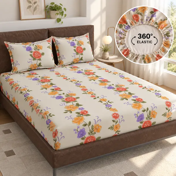 Fabric_Floral_Print_Elastic_Fitted_Bedsheet