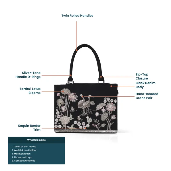 Crane_Haven_Embellished_Noir_Tote