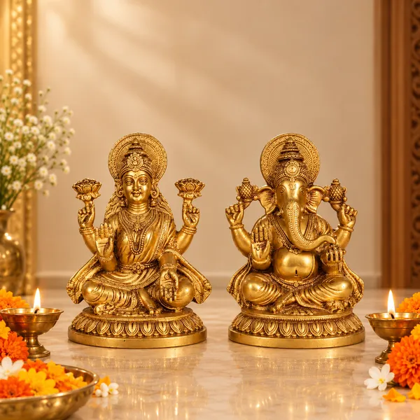 Brass_Lakshmi_Ganesh_Idol_Set_for_Diwali_Pooja_&_Home_Decor_|_8_Inches