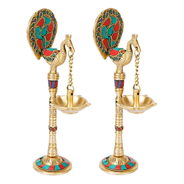 Brass_Peacock_Diya_Stand