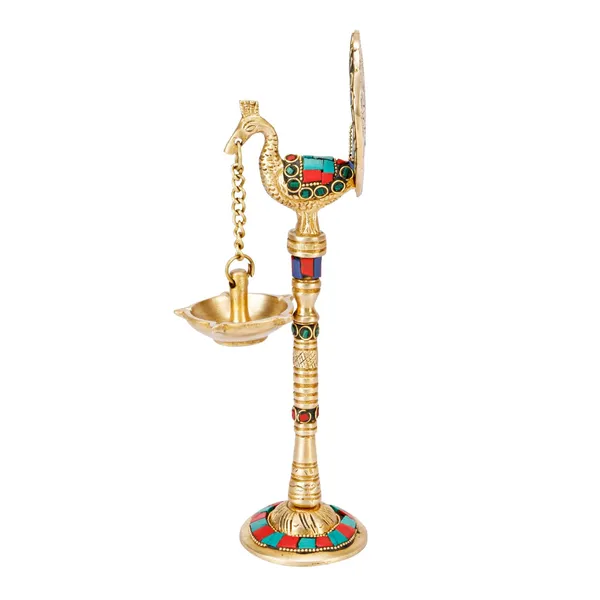 Brass_Peacock_Diya_Stand