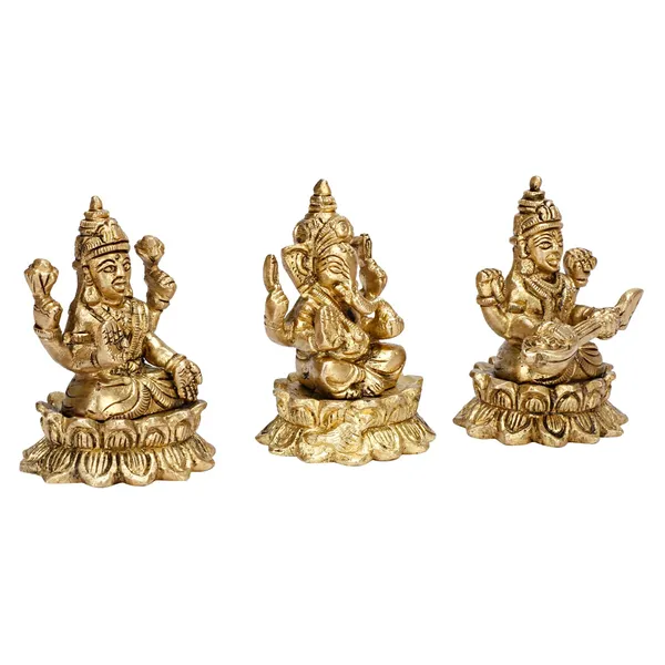 Brass_Lakshmi_Ganesha_Saraswati_Idol_Set