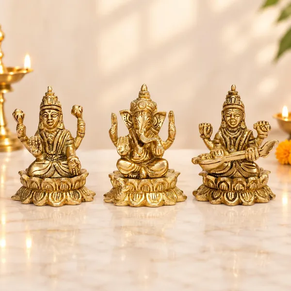 Brass_Lakshmi_Ganesha_Saraswati_Idol_Set
