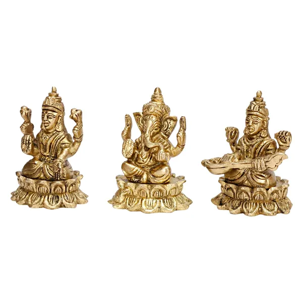 Brass_Lakshmi_Ganesha_Saraswati_Idol_Set