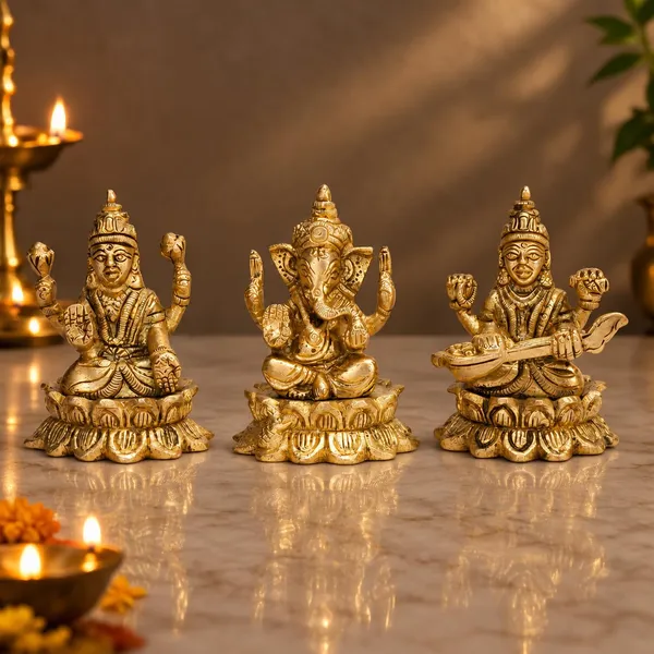Brass_Lakshmi_Ganesha_Saraswati_Idol_Set