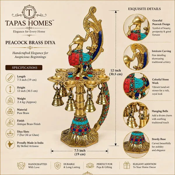 Brass_Peacock_Diya_With_Bells