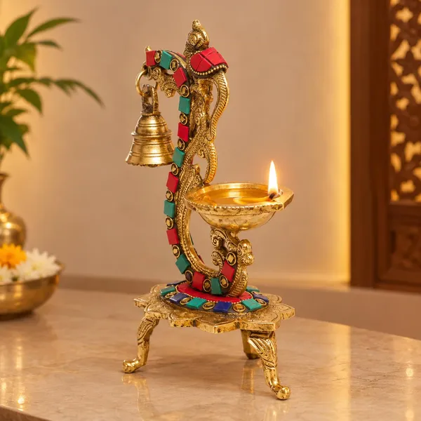 Brass_Peacock_Hanging_Diya_Stand
