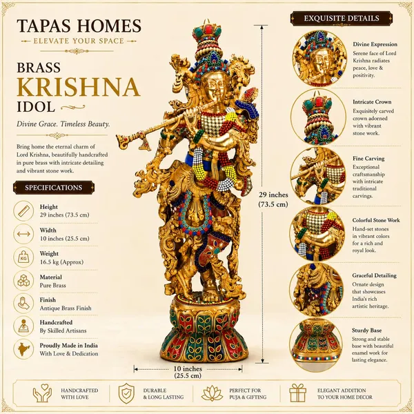Brass_Lord_Krishna_Murti_Playing_Flute_With_Gemstone_Metal_Idol