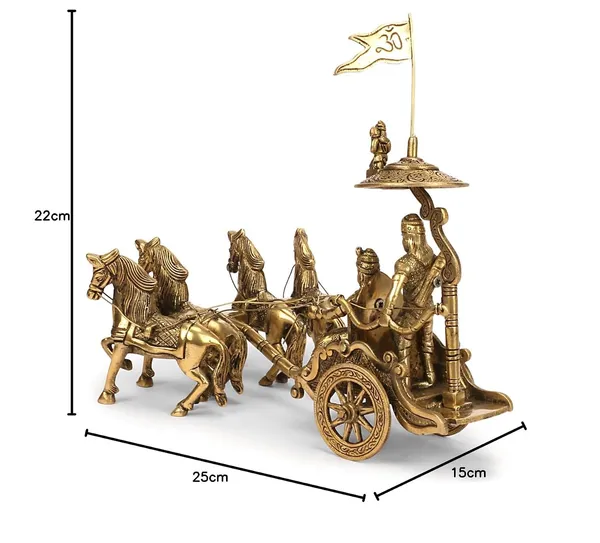Brass_Chariot_With_Krishna_And_Arjuna_Idol