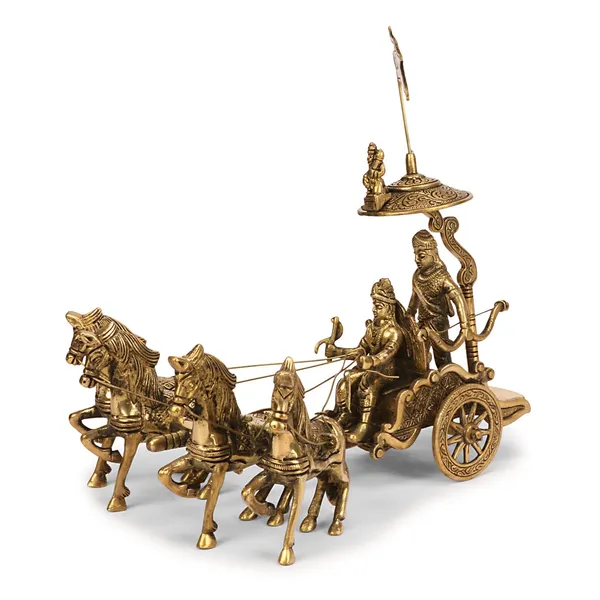 Brass_Chariot_With_Krishna_And_Arjuna_Idol