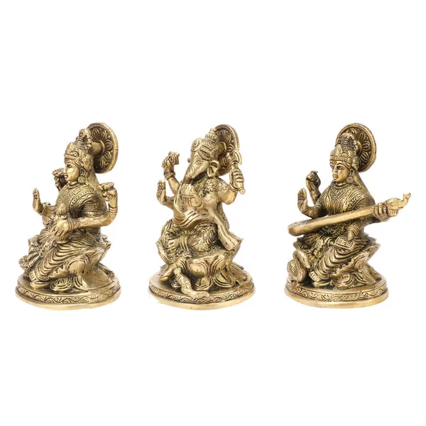 Brass_Lakshmi_Ganesha_Saraswati_Idol_Set