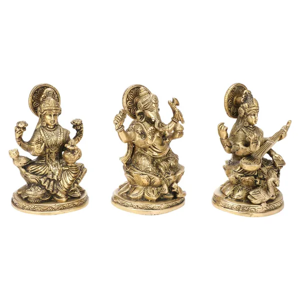 Brass_Lakshmi_Ganesha_Saraswati_Idol_Set