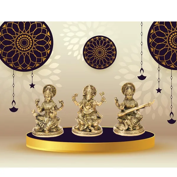 Brass_Lakshmi_Ganesha_Saraswati_Idol_Set