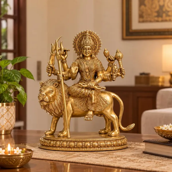 Brass_Maa_Durga_Idol_On_Lion