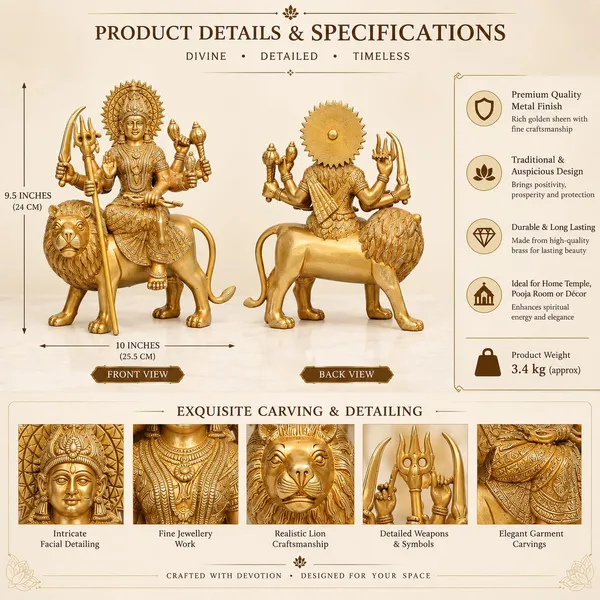 Brass_Maa_Durga_Idol_On_Lion