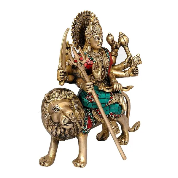 Brass_Maa_Durga_Idol_With_Lion