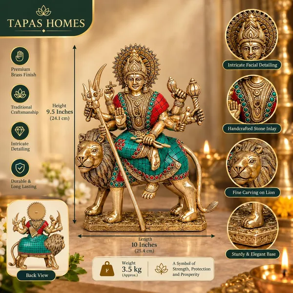 Brass_Maa_Durga_Idol_With_Lion