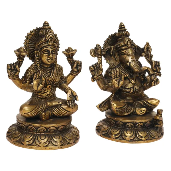 Brass_Ganesha_Lakshmi_Idol