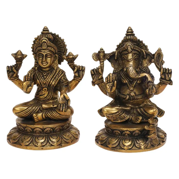 Brass_Ganesha_Lakshmi_Idol