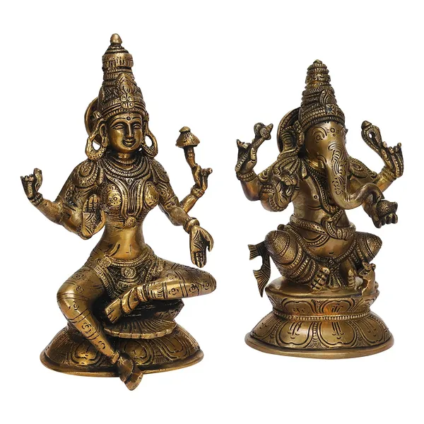 Brass_Laxmi_Ganesha_Idol