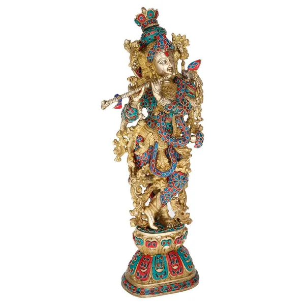 Brass_Lord_Krishna_Idol_With_Stone_Work