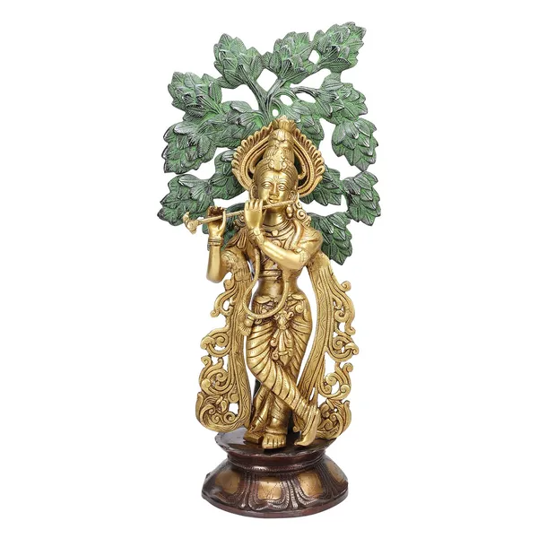 Brass_Krishna_Idol_Under_Tree