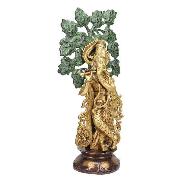 Brass_Krishna_Idol_Under_Tree