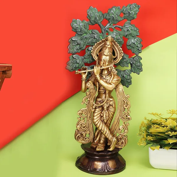Brass_Krishna_Idol_Under_Tree