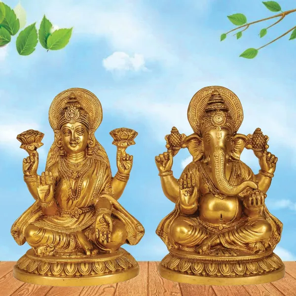 Brass_Ganesha_Lakshmi_Idol