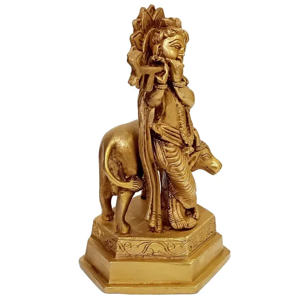 Brass_Krishna_Idol_With_Cow
