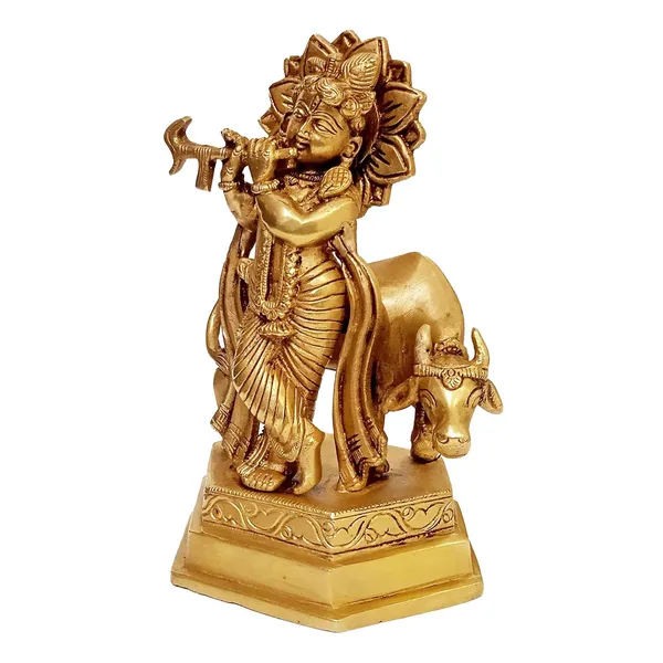 Brass_Krishna_Idol_With_Cow