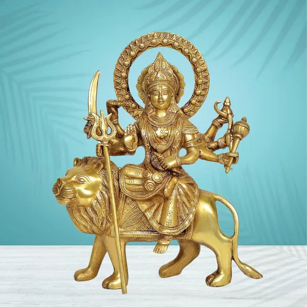 Brass_Maa_Durga_Idol_On_Lion