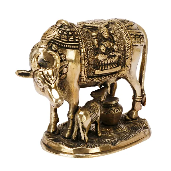 Brass_Kamdhenu_Cow_With_Calf_Idol