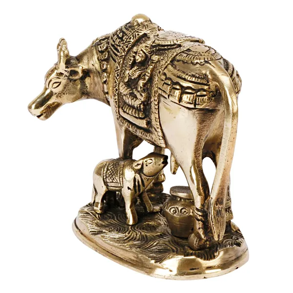 Brass_Kamdhenu_Cow_With_Calf_Idol