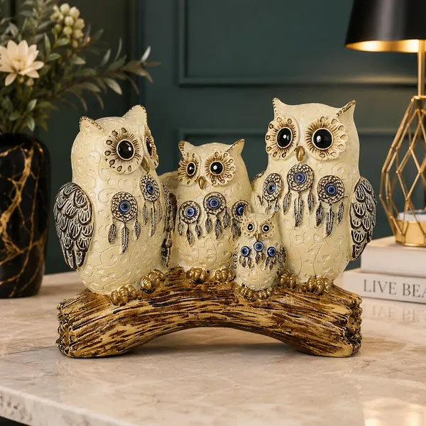 Owl_Family_Resin_Figurine