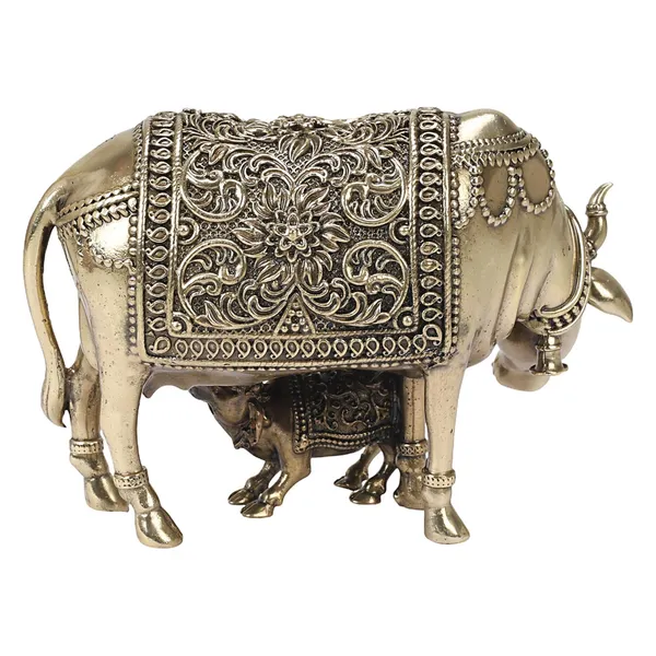 Brass_Kamdhenu_Cow_With_Calf_Idol