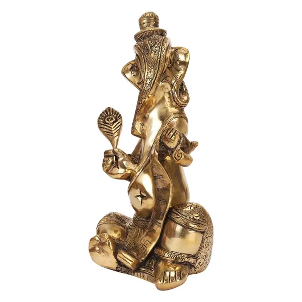 Brass_Ganesha_Idol_With_Feather_And_Scroll