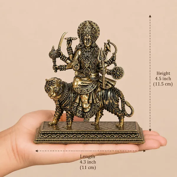 Brass_Goddess_Durga_Idol_With_Lion