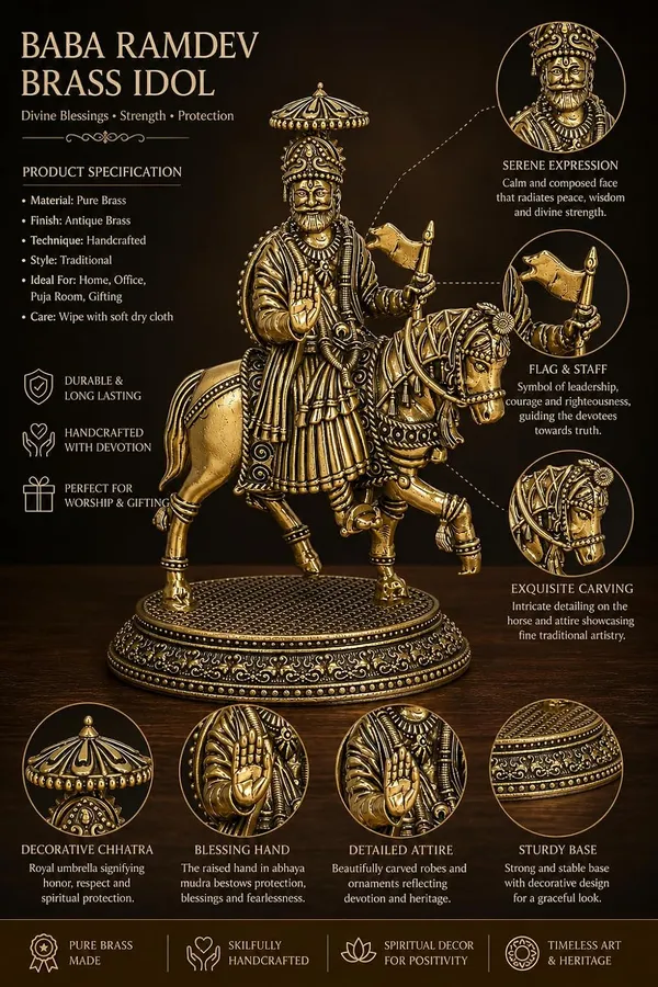 Brass_Ramdev_Ji_Idol_On_Horse