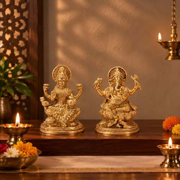 Brass_Lakshmi_Ganesha_Idol_Set