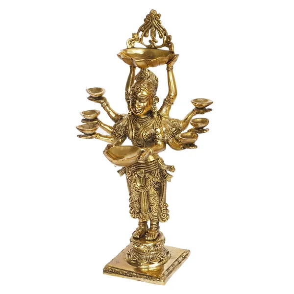 Brass_Standing_Oil_Lamp_With_Laxmi_Design