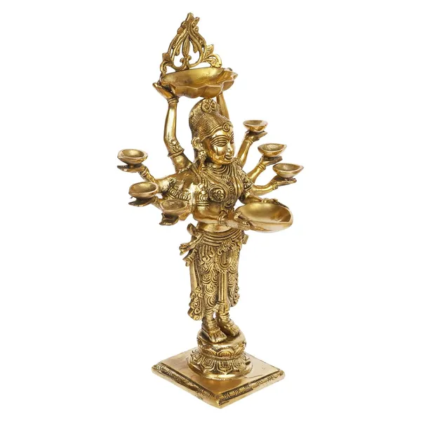 Brass_Standing_Oil_Lamp_With_Laxmi_Design