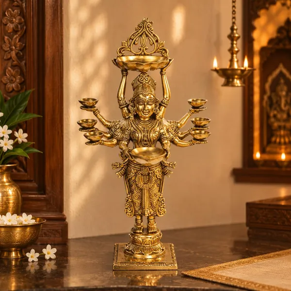 Brass_Standing_Oil_Lamp_With_Laxmi_Design