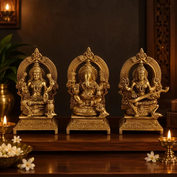 Brass_Lakshmi_Ganesha_Saraswati_Idol_Set