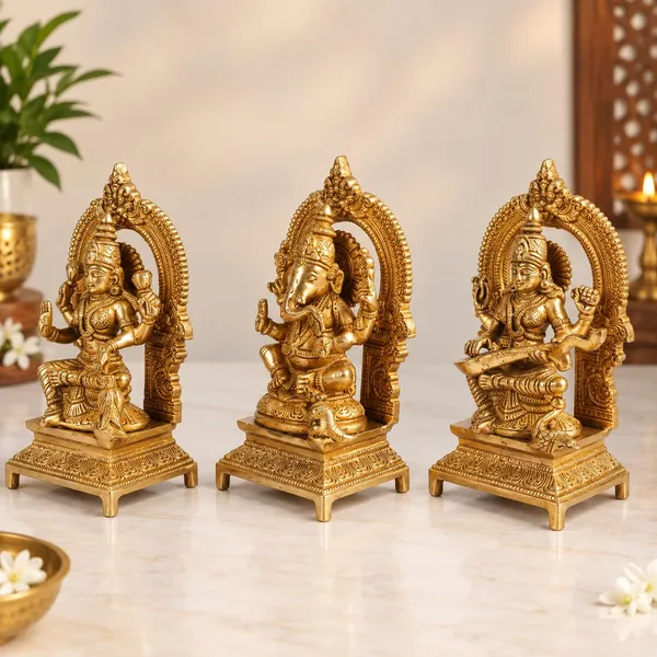 Brass_Lakshmi_Ganesha_Saraswati_Idol_Set