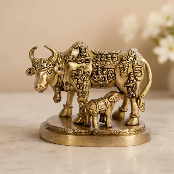 Brass_Traditional_Kamadhenu_Cow_And_Calf_Idol